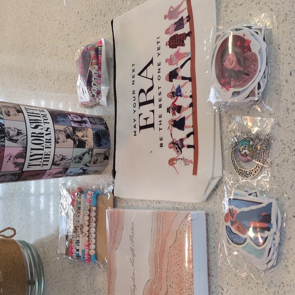 TAYLOR SWIFT Bracelet Sets,  Stickers, ERAS Cup And Makeup Bag, Necklace, Poster